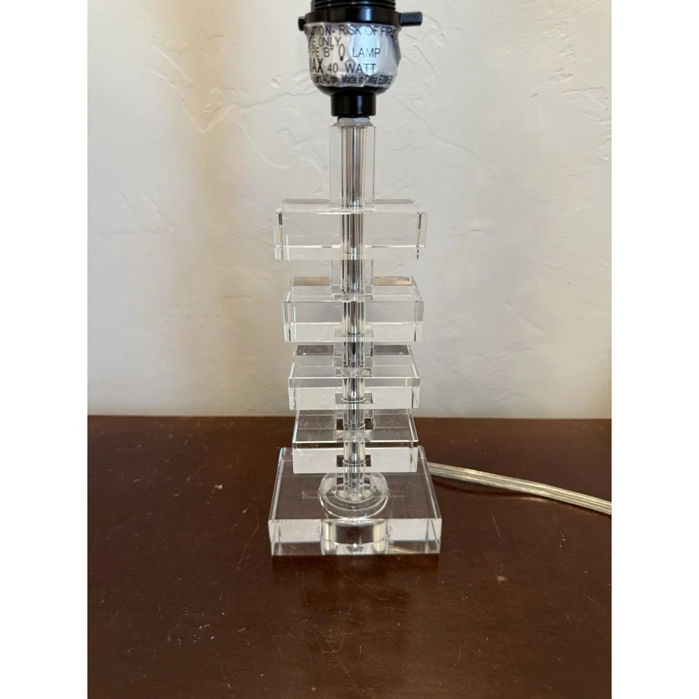 Acrylic‎ Table Office Lamp Clear geometric Cube 14